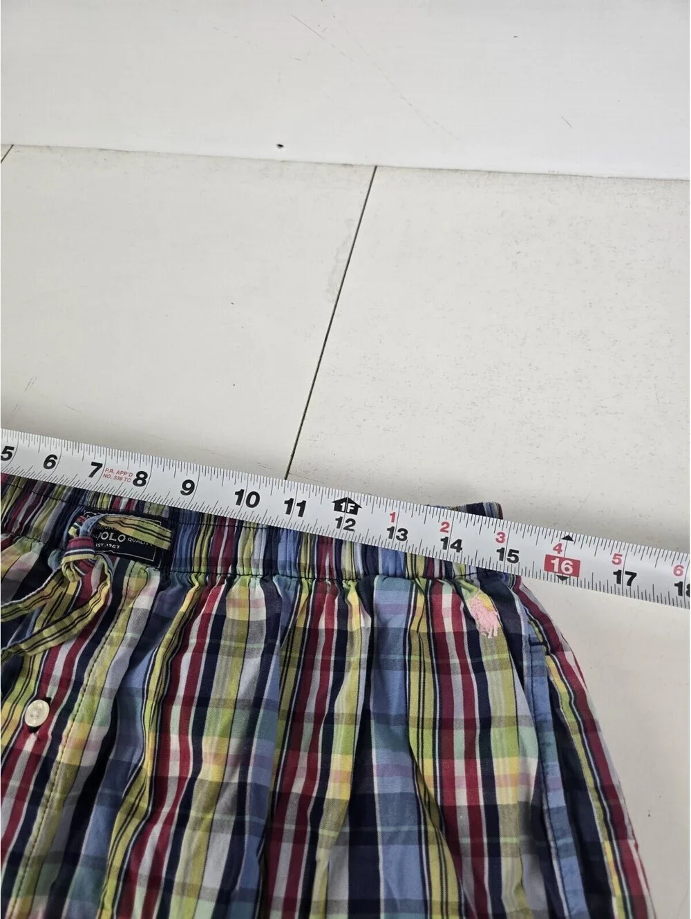 Polo Ralph Lauren Men’s Plaid Cotton Sleep Shorts Size Large Pink Pony Logo